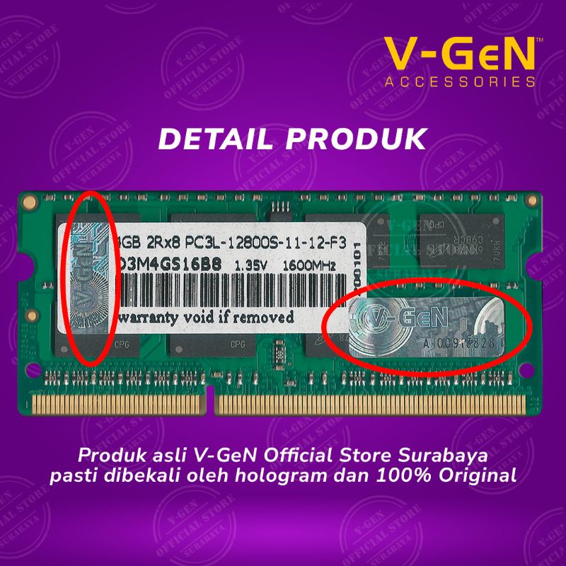 sodim DDR3L 4G 12800/1600 Mhz Low Voltage Platinum vgen