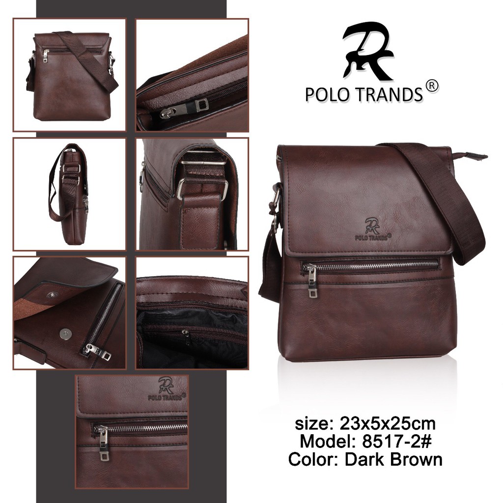 Tas POLO TRANDS 8517-2 tas selempang cowok tas kulit tas fashion bag tas pria tas selempang kulit