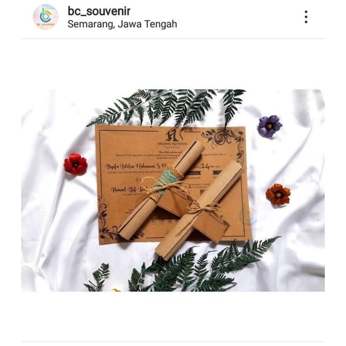 Jual undangan pernikahan gulung rustic Indonesia|Shopee Indonesia