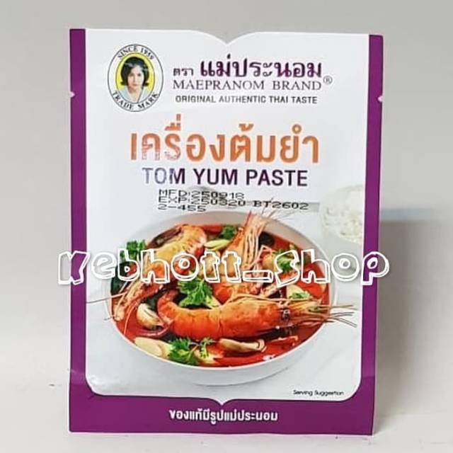 

Maepranom Brand Tom yum Paste Sauce 50gr | Mae Pranom Saus Tomyum