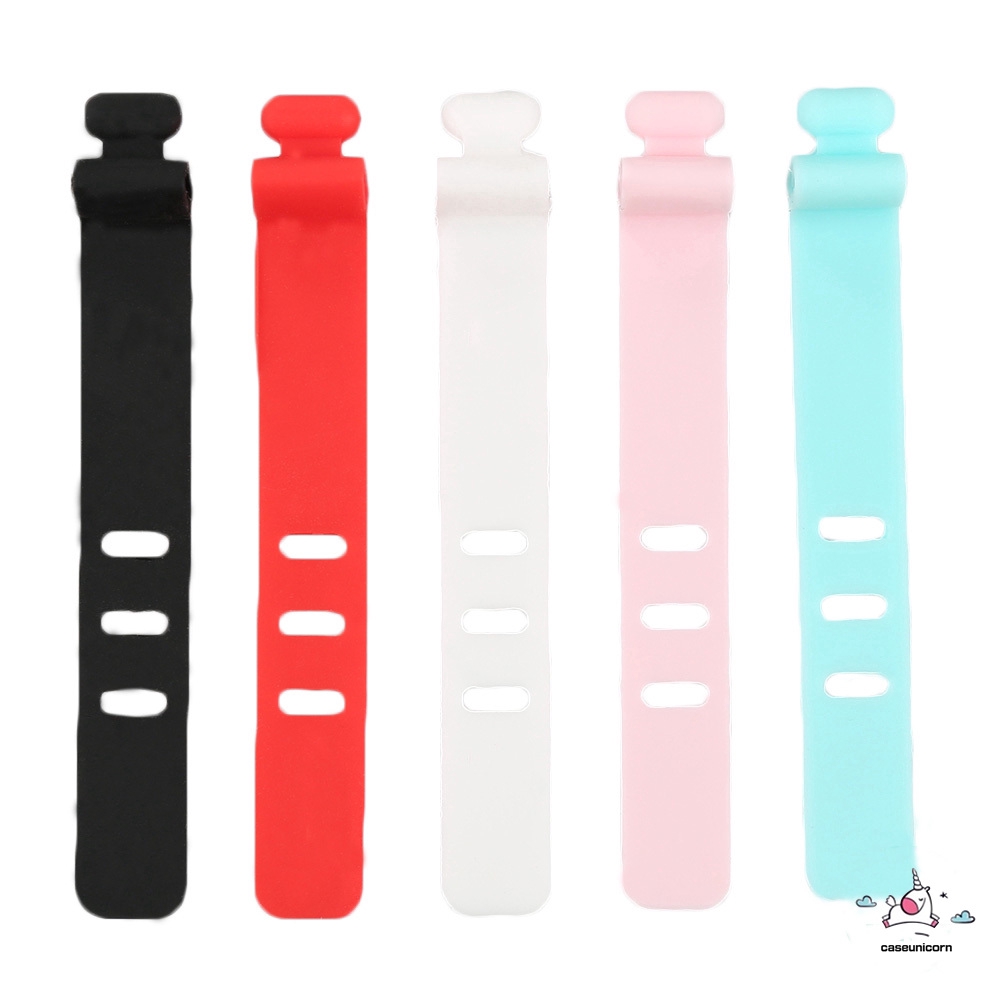 5pcs Holder Organizer Kabel Charger Usb Magnetik Bahan Silikon