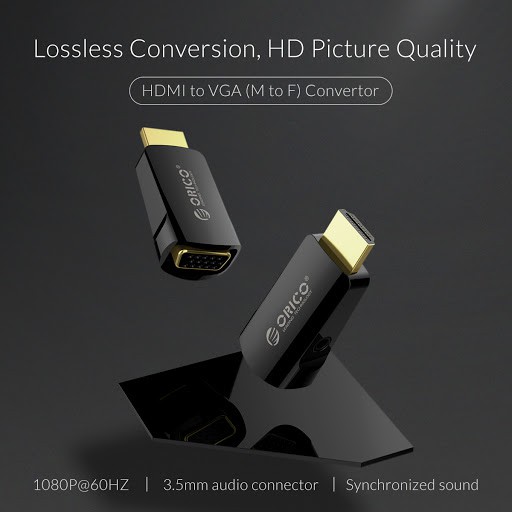 Hdtv to Vga Audio 3.5mm converter adapter dongle orico 1080p Full hd 60Hz Xd-hlfv - Konverter Hdtv male to vga female