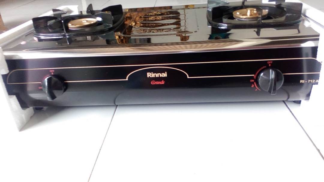 Kompor Rinnai Ri 712 A Stainless 2 Tungku Api Lilin Burner Kuningan Body Besar Grande Series Ri-712a