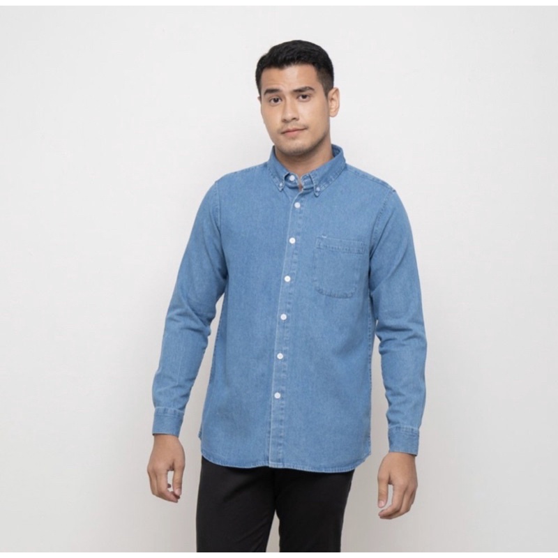 DENIM SHIRT LONG SLEEVE LIGHT L HL Heaven Lights Men