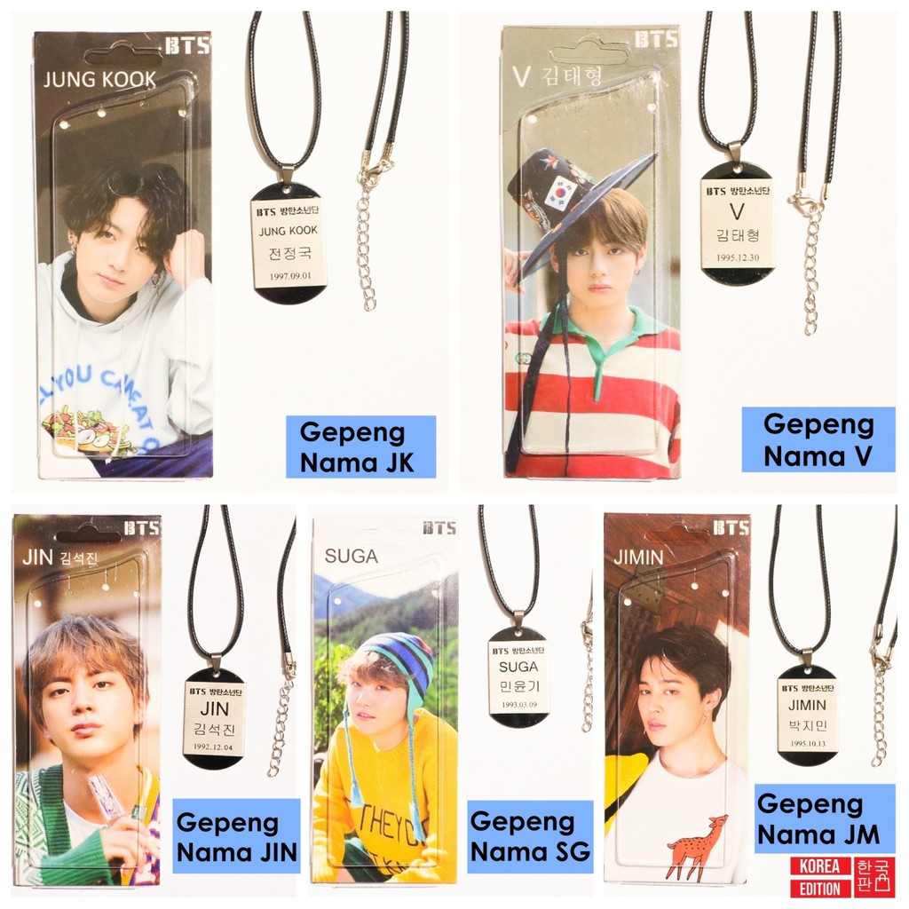 Kalung Kpop Liontin Panjang Bts Member Jungkook Jimin Taehyung Suga Necklace Shopee Indonesia