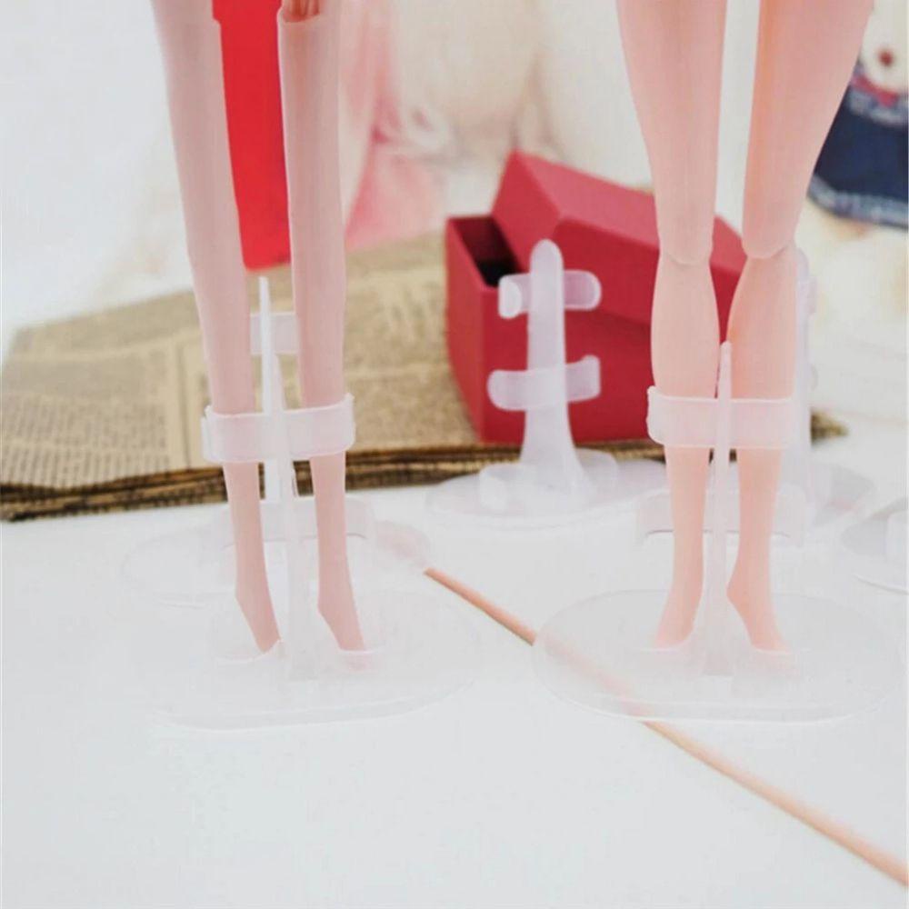 Lanfy Doll Stand Holder Boneka Anak Perempuan Mainan Anak Stander Plastik Model Boneka Bening Display Holder Stand Transparan Dudukan Kaki Boneka