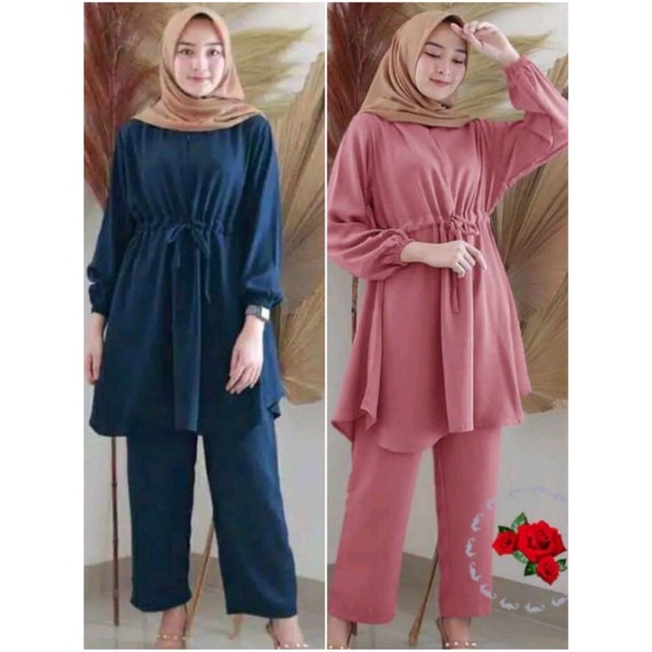 YUKI SET2IN1/STELAN PAKAIAN WANITA/STELAN MUSLIM TERBARU