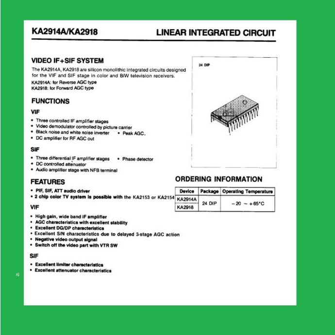 Ka2914B Ka2914 Ic Tv Video If System Original Samsung Nivic00 Kualitas Baik