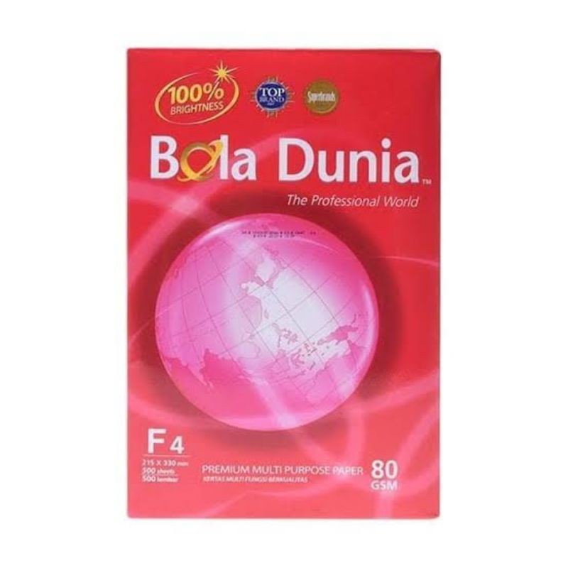 

Kertas F4 80 gr Bola Dunia