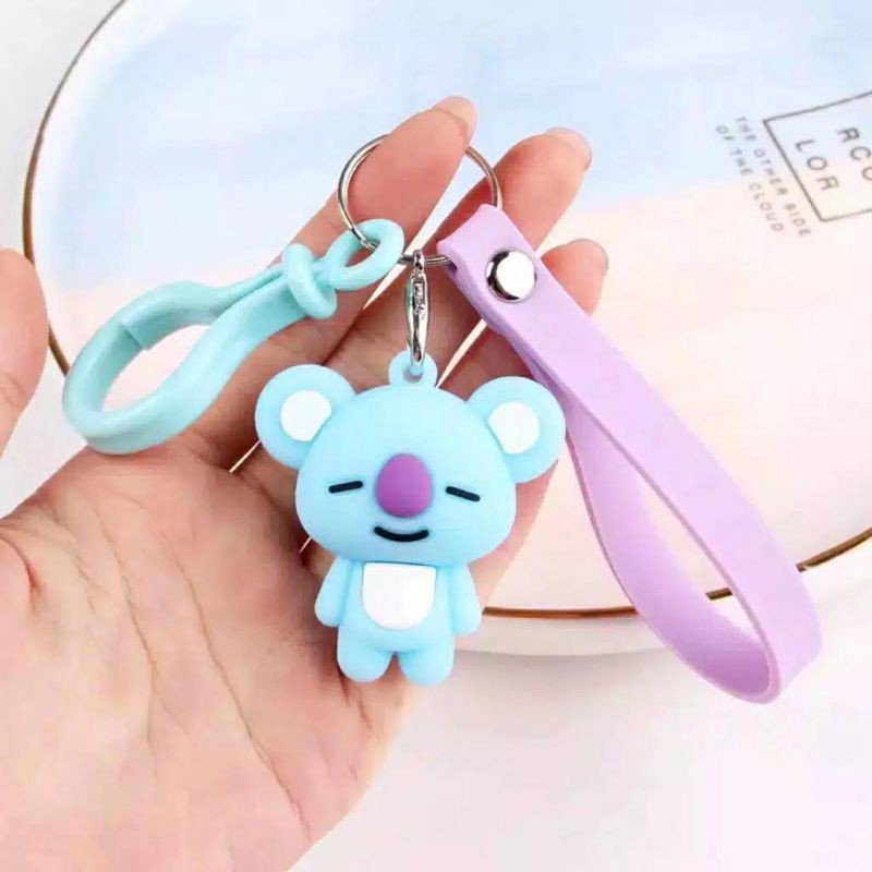 BTS Gantungan kunci mobil handphone usb lonceng BTS BT21 KPOP 3D bangtan boys lucu