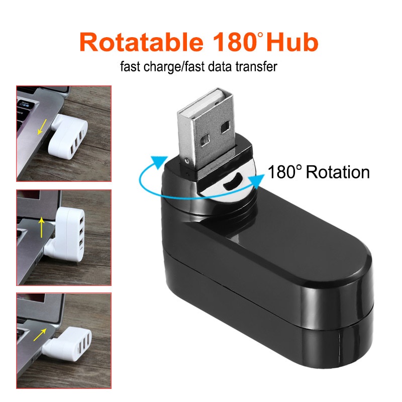 Hub Splitter 3 Port Usb 2.0 Kecepatan Tinggi Untuk Komputer / Laptop