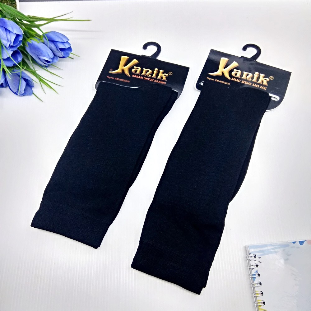 Kaos Kaki Kanik Basic Original Polos Warna Cokelat Hitam Putih Ukuran Panjang dan Pendek