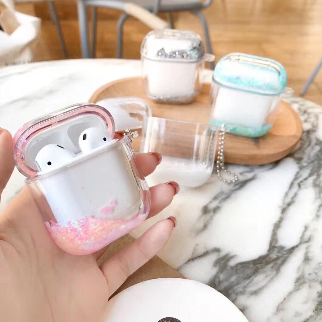 Airpods 1 2 Hard Case Pelindung Unik Glitter Warna Unik