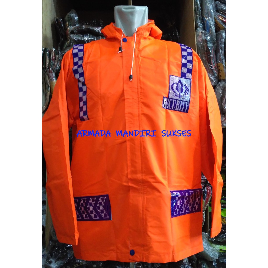 Jas Hujan Satpam Setelan - Mantel Satpam - Raincoat Satpam