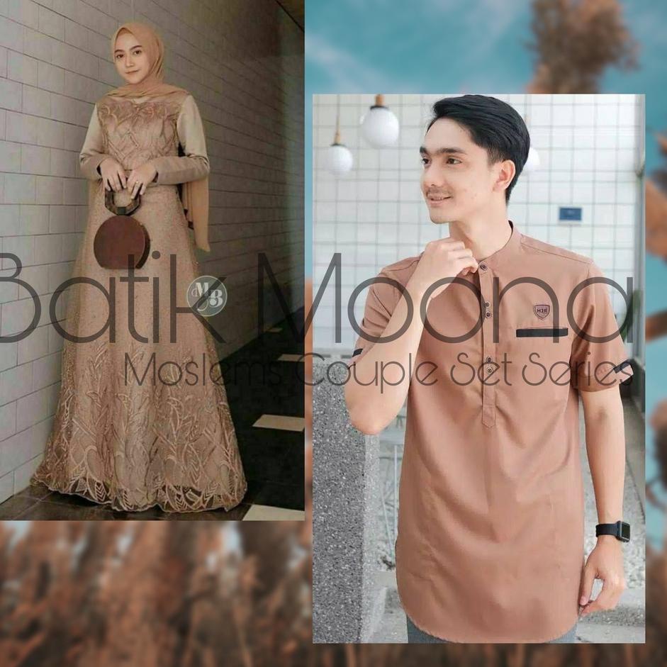 Couple Brukat Maxi Geraldine Aura Tille Rubby S M L XL XXL XXXL XXXXL JUMBO Baju Kondangan Sepasang 