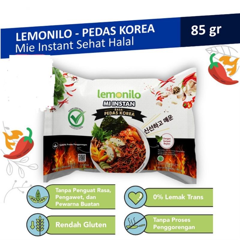 

Lemonilo Mie goreng instant rasa pedas Korea 85 gram