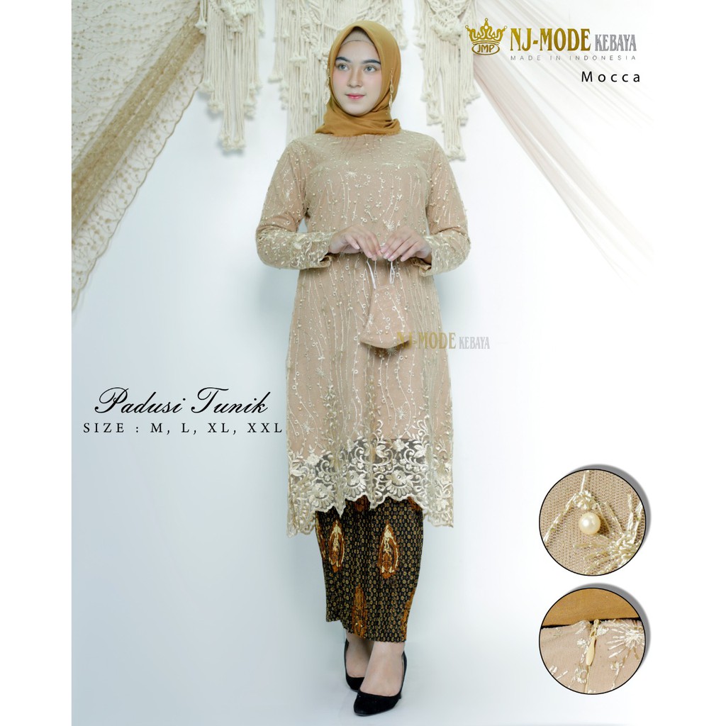 SET TUNIK TULLE BORDIR MUTIARA / TUNIK TULLE BORDIR TEBAL