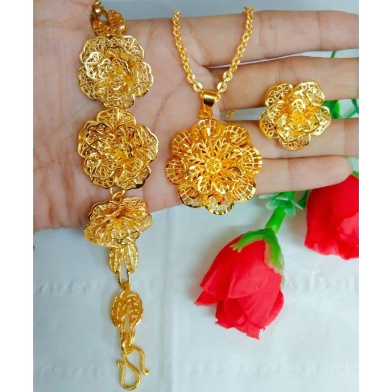 set perhiasan kendari lapis emas 24k
