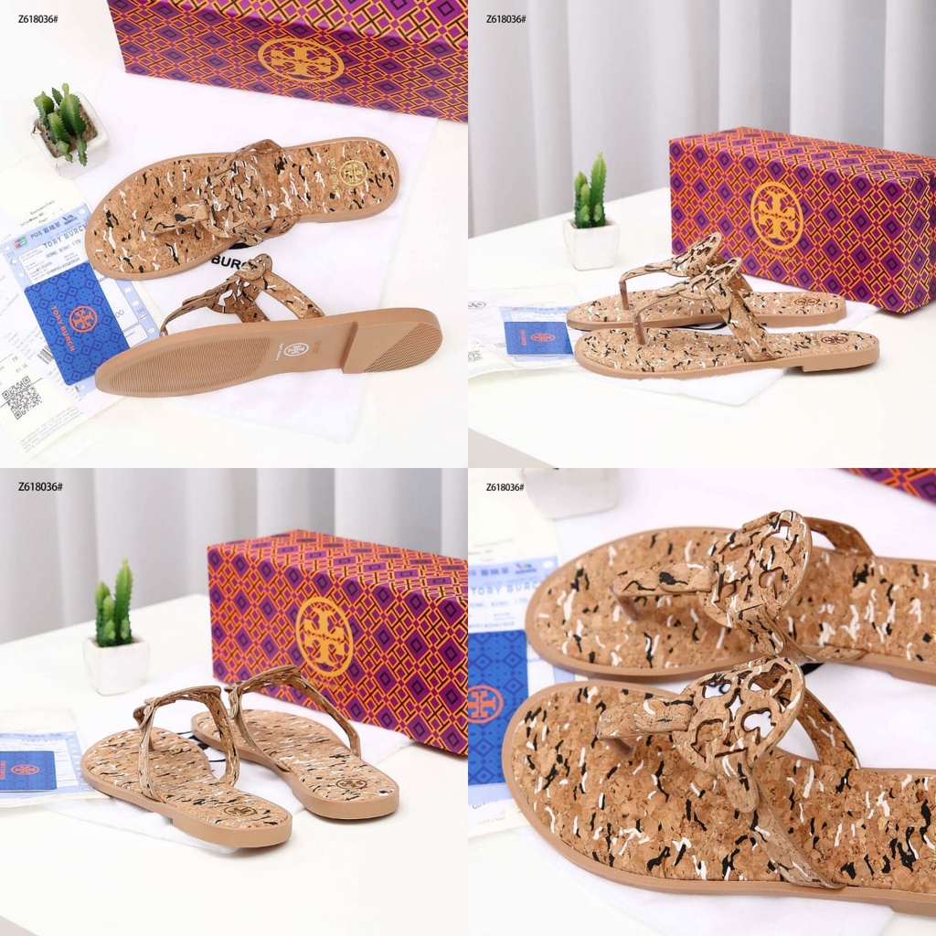 TB Z618036  Miller Cork Iconic Thong Sandals Women Reimagined with a Cork Upper in a Multicolor Confetti