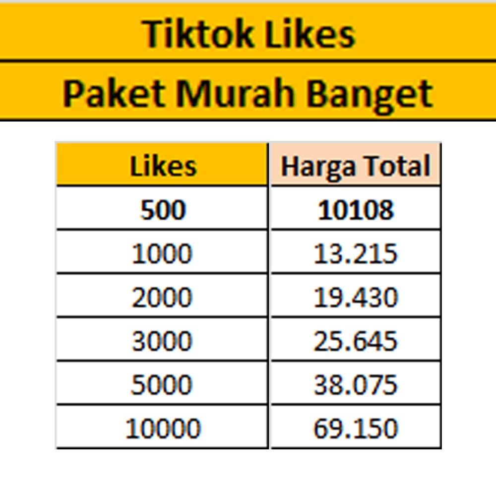 Tiktok Likes Paket Murah