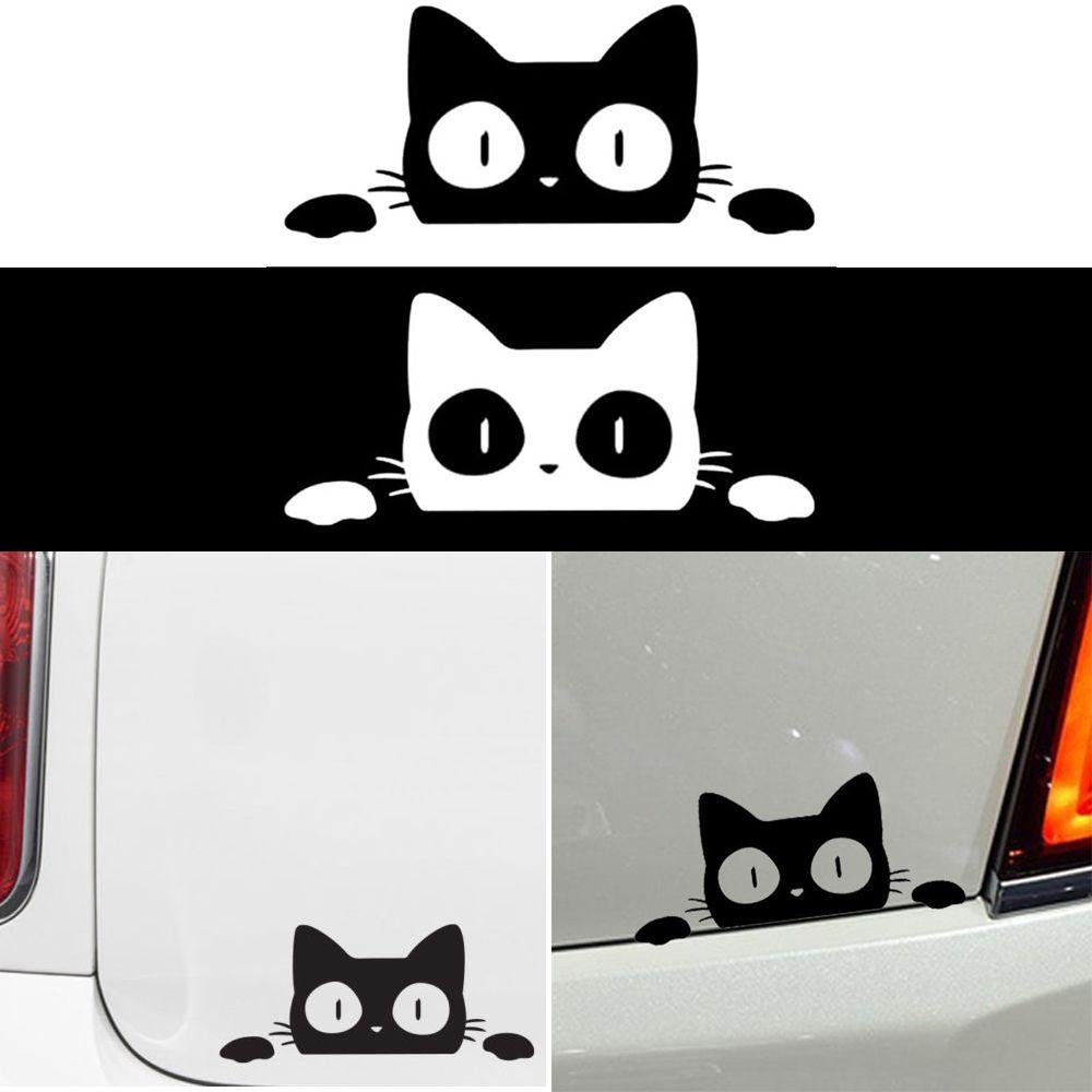 Populer Stiker Mobil 14CM * 6.2CM Styling Mobil Lucu Kejutan Kucing Mengintip