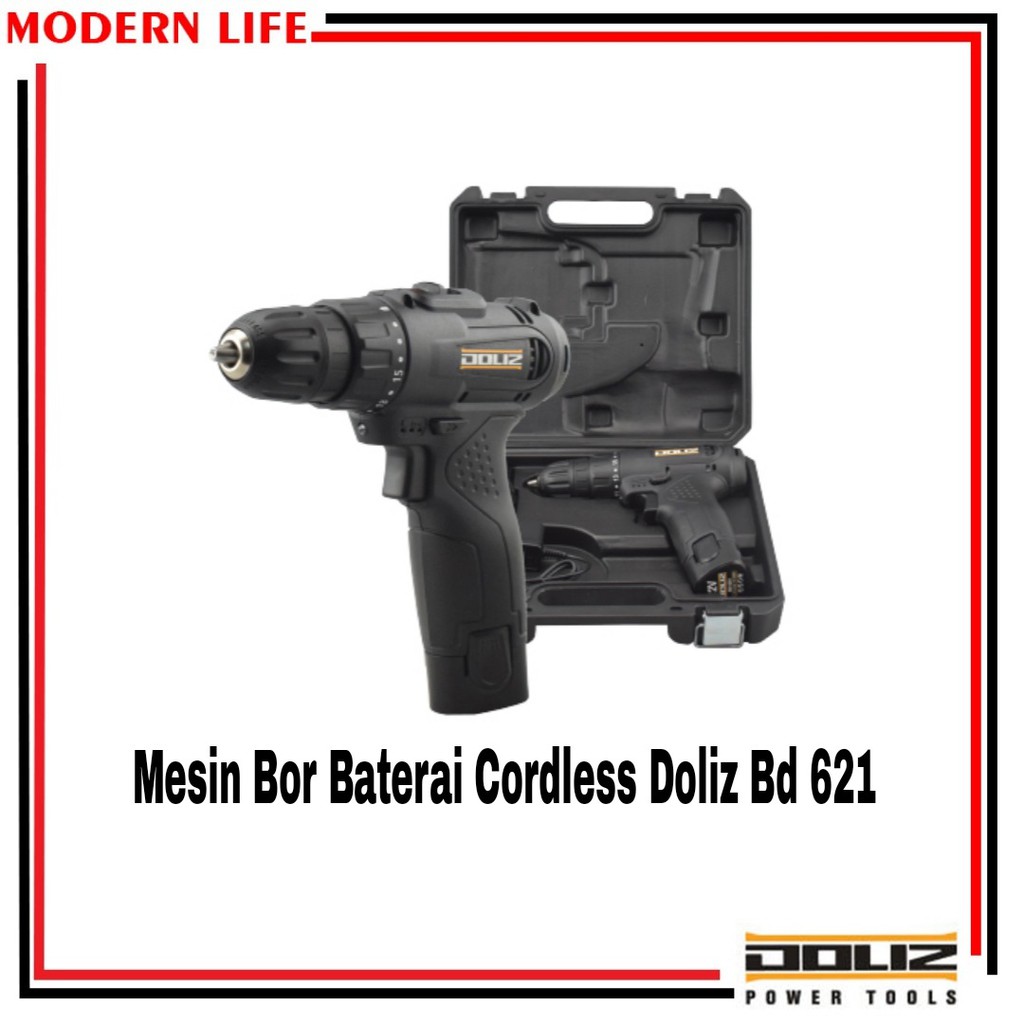Bor Cordless Drill 10mm Doliz BD 621 / BD621/ BOR TANGAN / BOR BATRE / BOR BATERAI BD 621