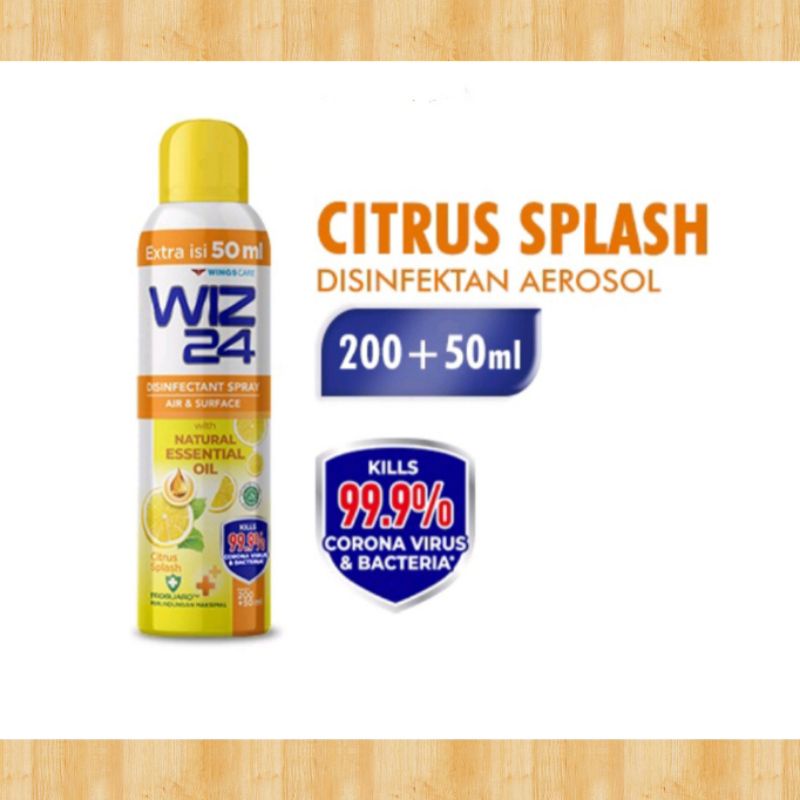 Wiz 24 Disinfectant Spray Citrus Splash 200+50ml