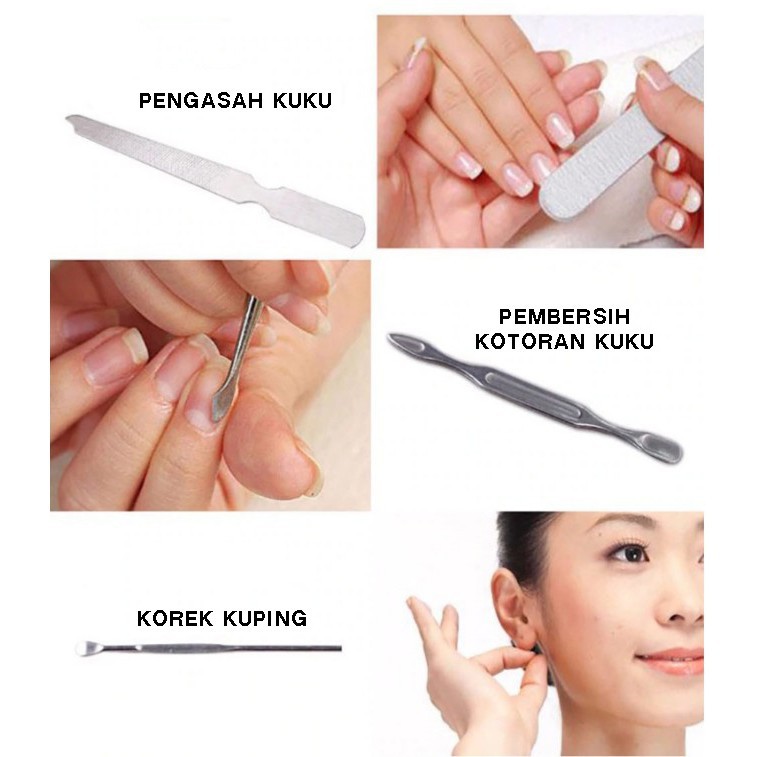 Set Gunting Kuku Manicure Pedicure 7In1 Stainless Paket Gunting Mini