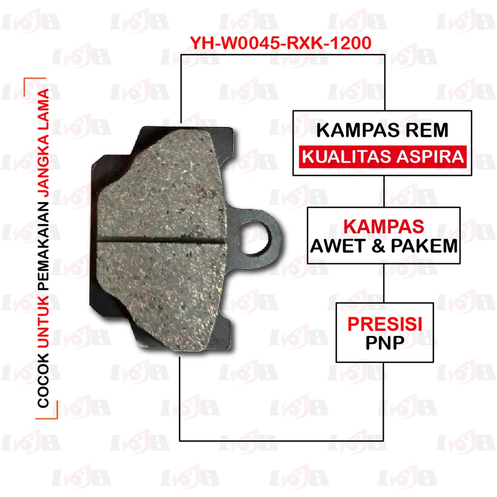 Aspira Disc Pad Yamaha Rx-King Rx-s Lama Kampas Rem Depan Cakram Sepasang Single Piston Brake Pad