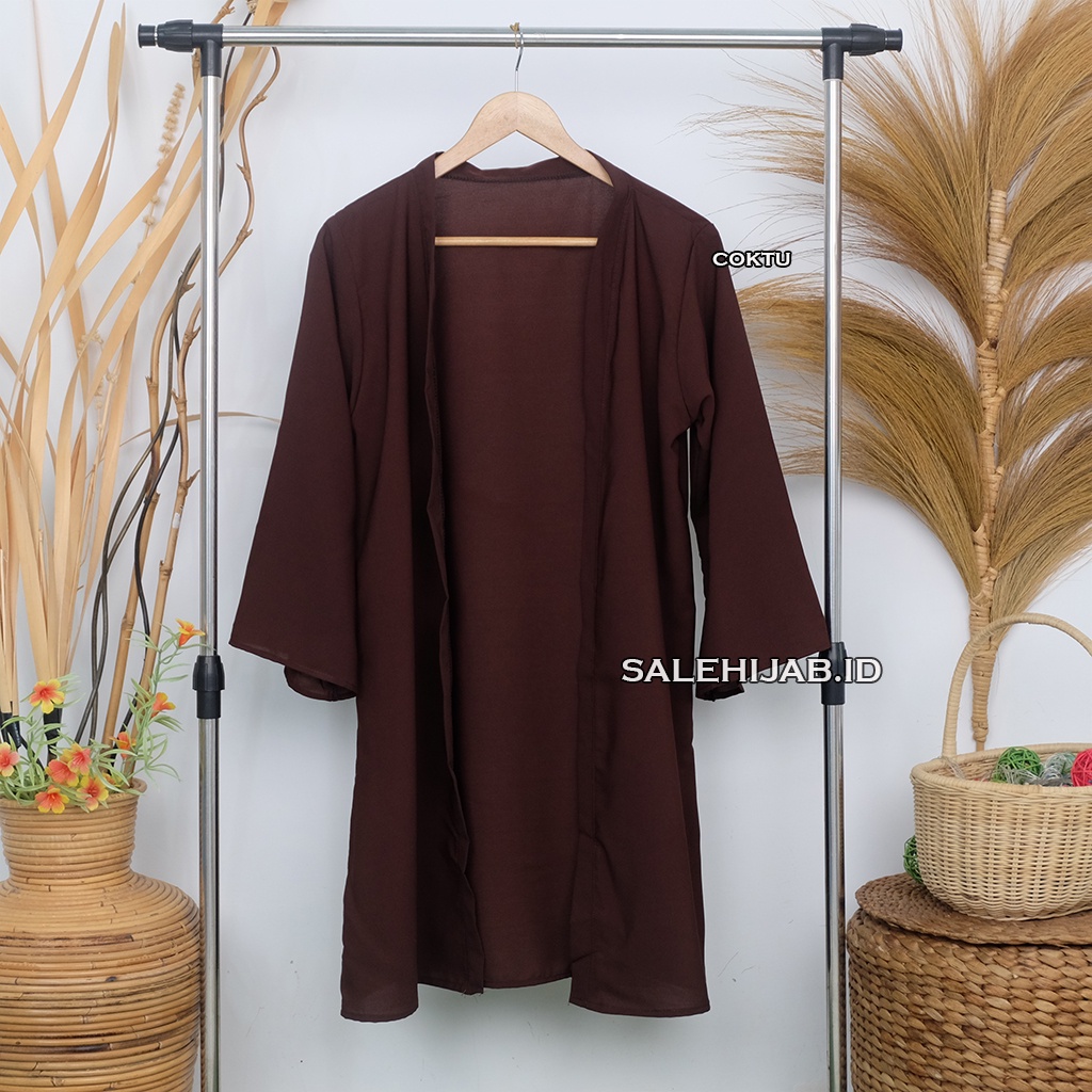 LONG CARDIGAN WOLFIS PREMIUM (cardi / cardy woolpeach)-COKLAT TUA