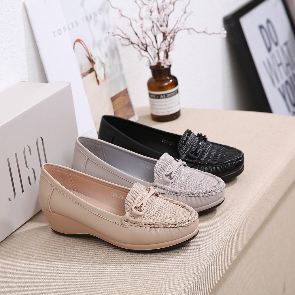 JISO ZEN-290 / Sepatu Wedges Wanita Import Sepatu Kerja Wanita