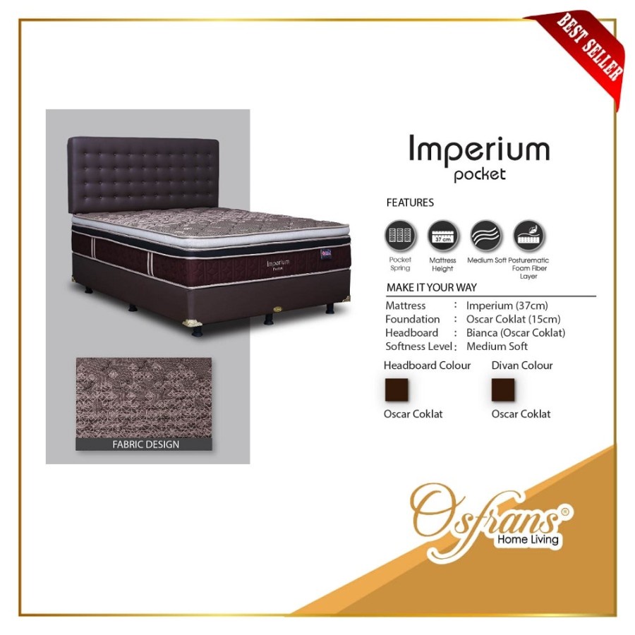 CENTRAL IMPERIUM Double Plushtop Pocket Springs Kasur Springbed