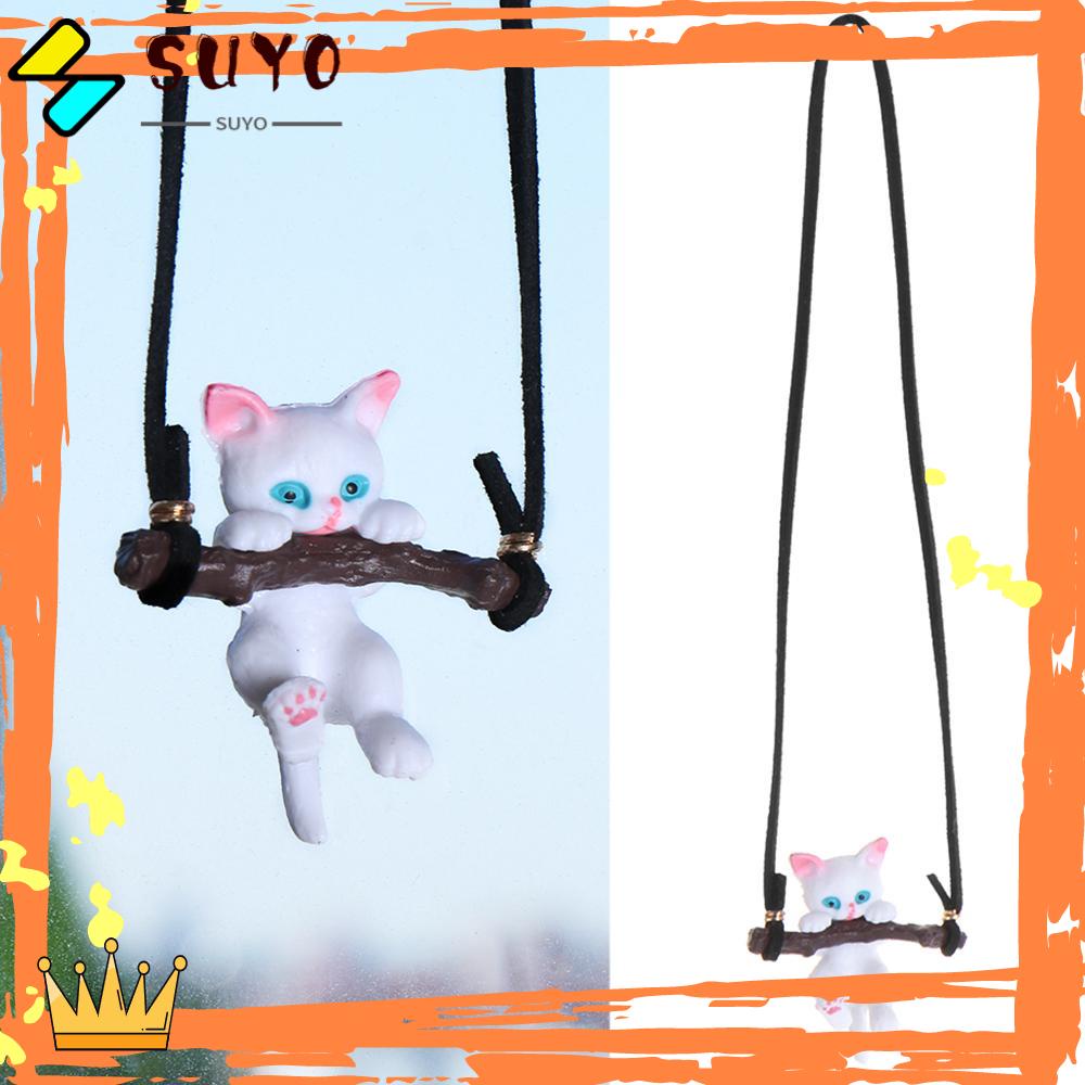 Suyou Ornamen Gantung Interior Mobil Desain Kucing Lucu Untuk Pria / Wanita
