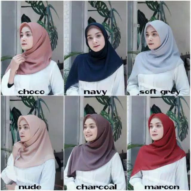 50 warna BELLA SQUARE JILBAB SEGI EMPAT POLLYCOTTON-1
