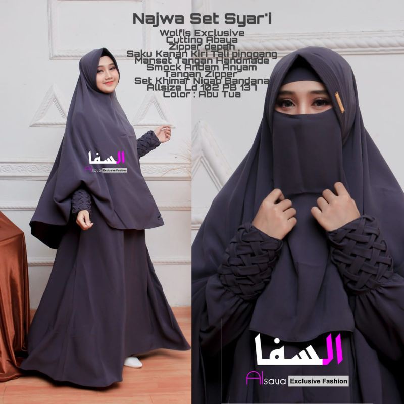 Najwa Set syar'i/syar'i/gamis cadar/gamis syar'i