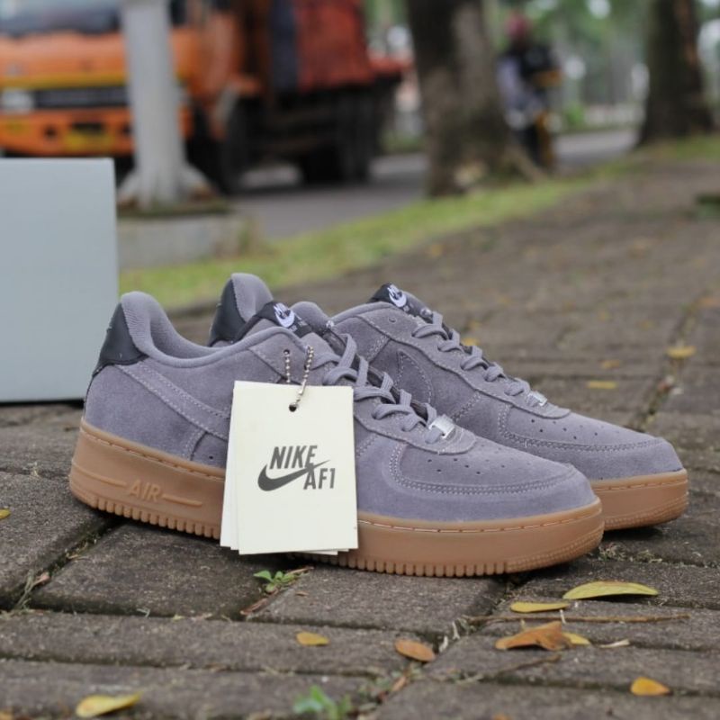 Sepatu Air Force 1 Low Grey Sol Gum High Quality / Sneakers Pria