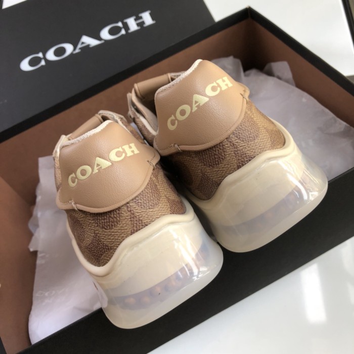 Sepatu Coach wanita original hoverboard shoes sneakers - 1-Brown, 37size=23.5cm