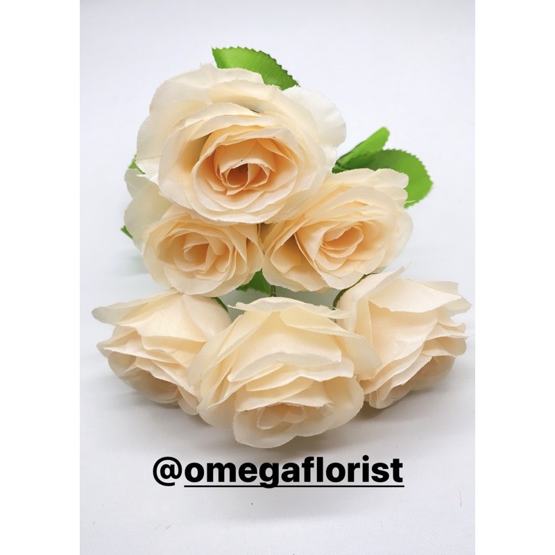 Rose Tropis X6 Bunga Artifical Bunga Artificial/Bunga Plastik/Bunga Dekorasi/Dekorasi Pernikahan/Pernikahan-Peach