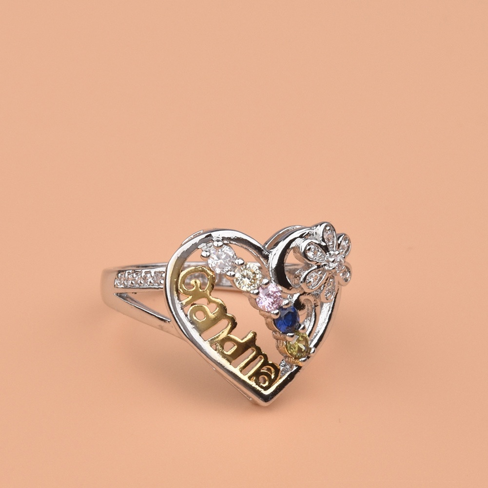 Hu Hu Hu Hu Hu Alat Bantu Pasang Kacamata♡ Cincin Desain Hati Hollow Hias Berlian Imitasi Untuk Hadiah Ulang Tahun