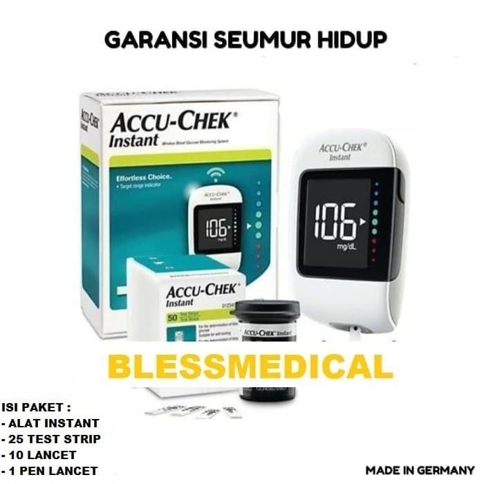 Accu Chek Instant + 25 Test Strip Alat Gula Darah AccuCheck Instant