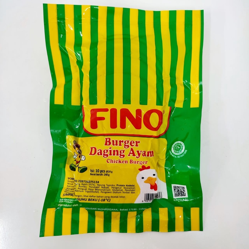 FINO BURGER DAGING AYAM ISI 10 PCS