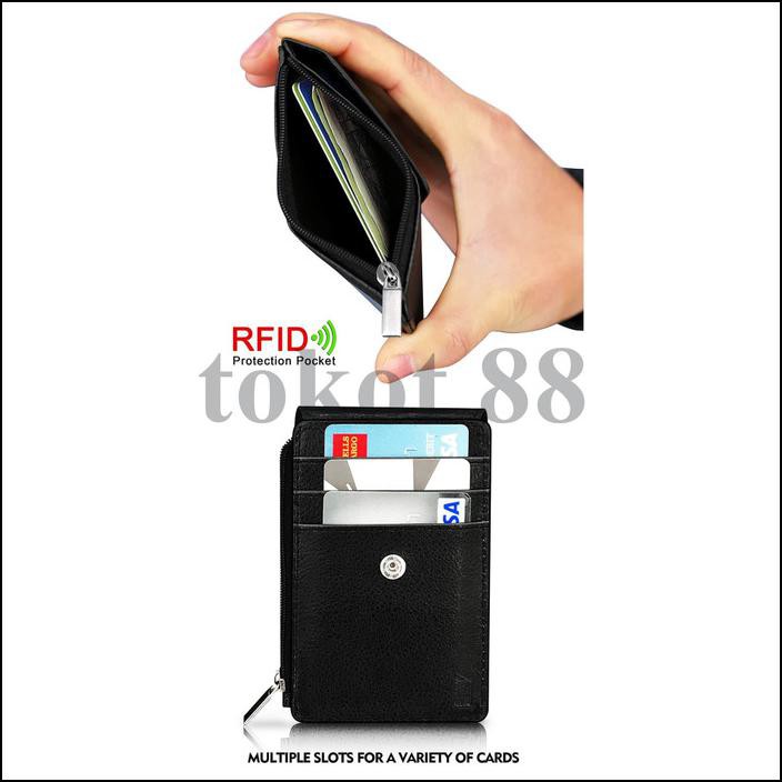 

GENUINE LEATHER NAME TAG ID CARD HOLDER LANYARD WALLET - HITAM