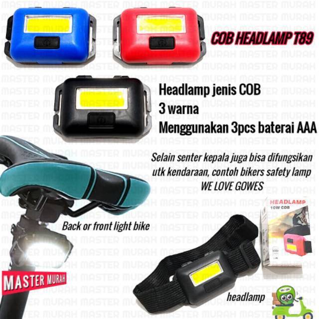 Headlamp COB T89 Senter Kepala Jinlong Termurah COB Led Back Light Bike Front Light Bike