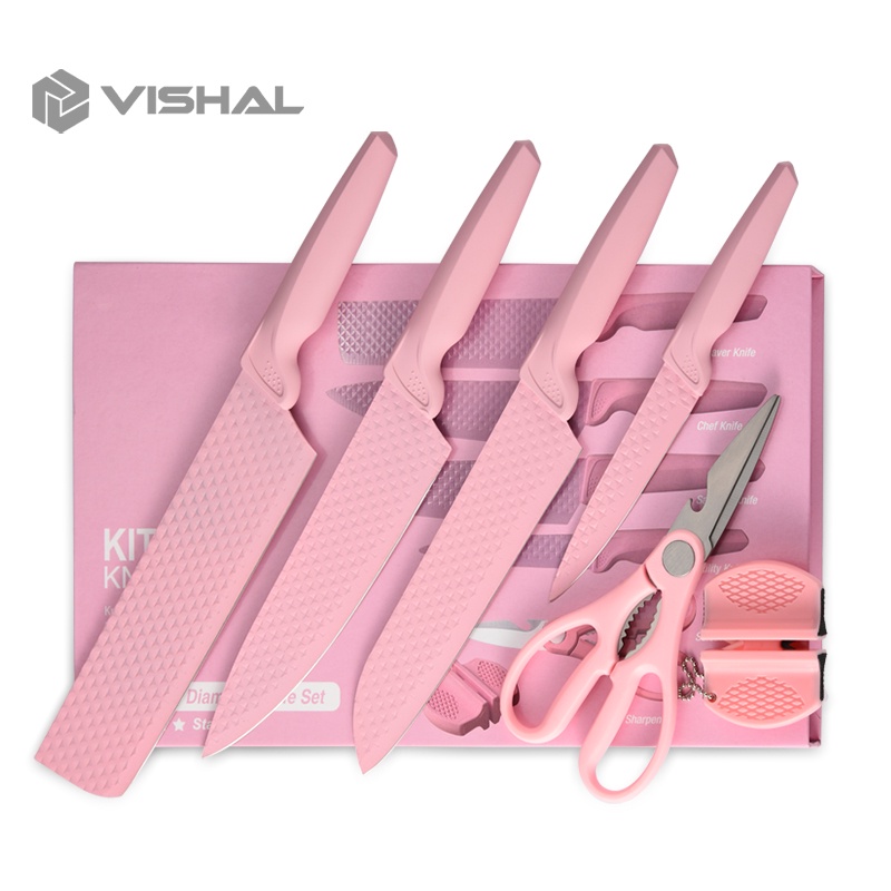 VISHAL Diamond Knives Set Pisau Berlian Cookware Pisau Dapur Anti Lengket VS-1844