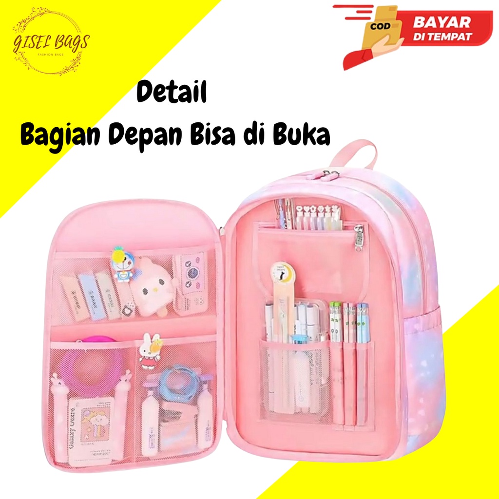 Tas sekolah anak perempuan sd smp sma import gratis raincover tas promo termurah gratis ongkir