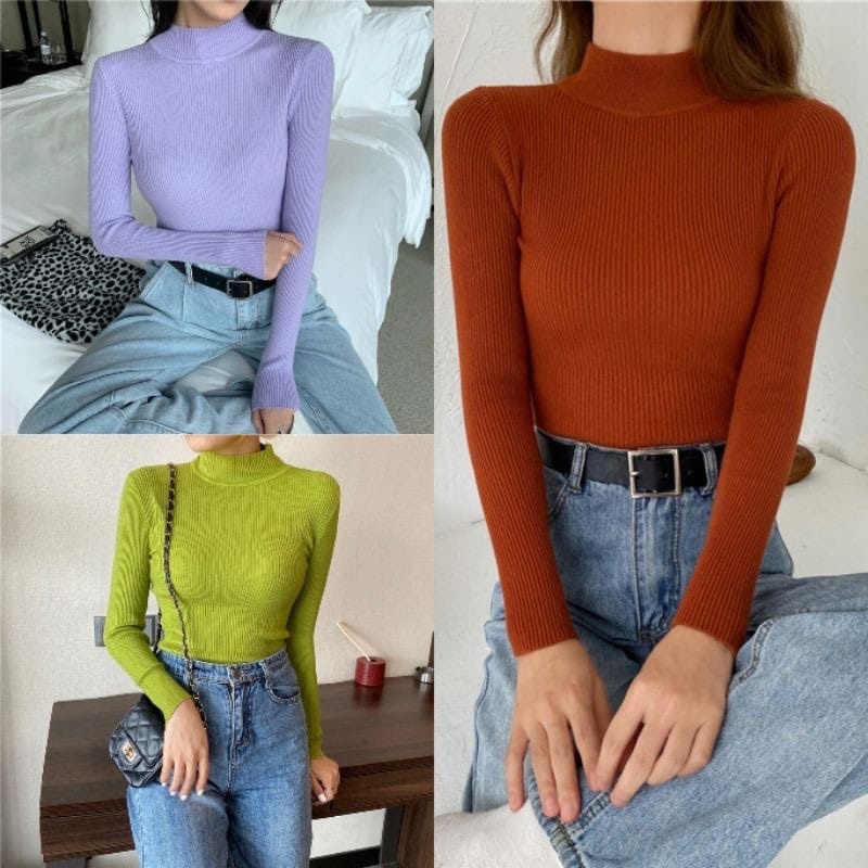 TURTLE NECK WANITA BETTY | TURTLENECK WANITA PREMIUM | TURTLENECK KOREA | RAJUT TURTLENECK