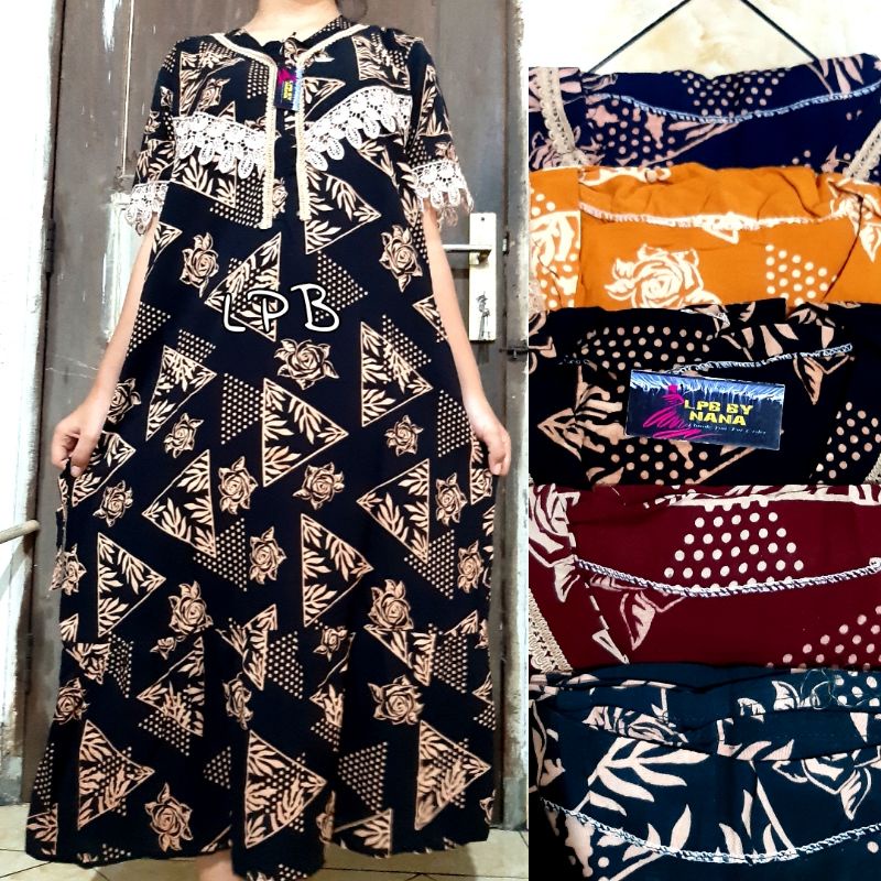Daster Arab Motif Segitiga Bunga Rayon Super
