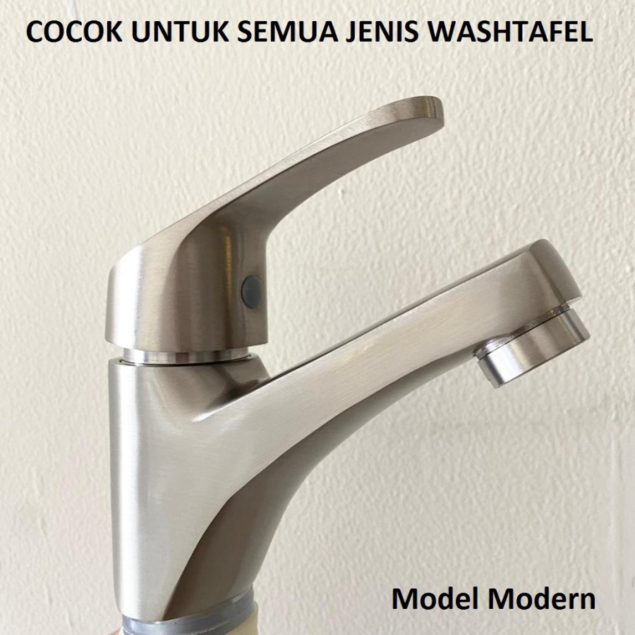 Kran Keran Air Washtafel Wastafel BODY BESAR Stainless Chrome Satin Silver Doff