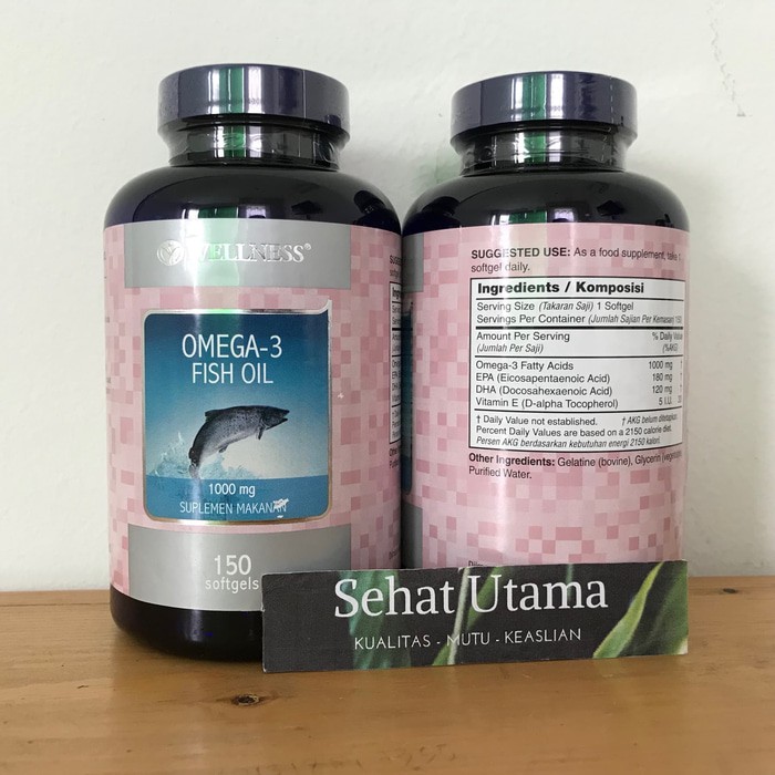 Jual WELLNESS NATURAL OMEGA3 FISH OIL 1000mg (150 softgels) Shopee