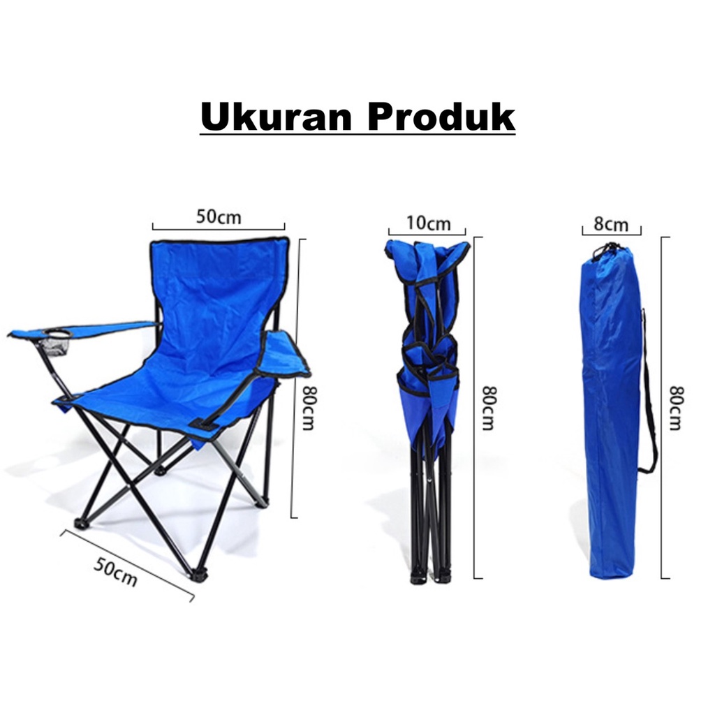 Kursi Lipat Memancing Dengan Lengan Portable Folding Fishing Chair Kursi Portable Kursi Camping Outdoor FSY-1